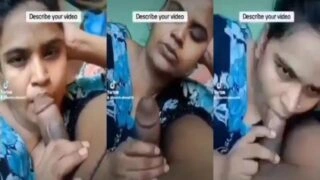 বাংলাদেশি ভাবী আনন্দের সাথে প্রতিবেশীর শক্ত লিঙ্গ চুষছে