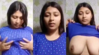 লাজুক আপু তার বিশাল বড় দুদু নিয়ে খেলার অ্যামেচার ভিডিও